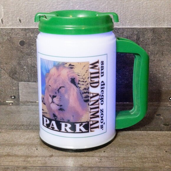 SAN DIEGO ZOO WILD ANIMAL PARK LIGHT UP CUP W/ LID WORKS VINTAGE RETRO MUG - Picture 2 of 9